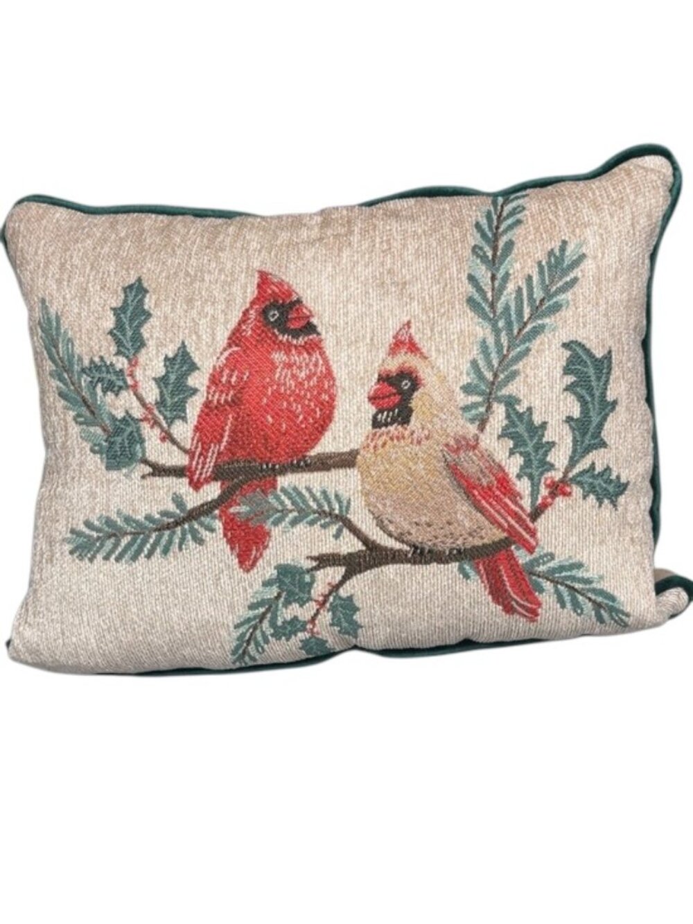 St Nicholas Square Cardinal Christmas Tapestry Pillow 12x16 Holiday Decor